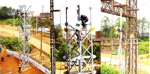 INSTALL GANTRY 150kV BYPASS LINE AUXILARY PT VALE INDONESIA